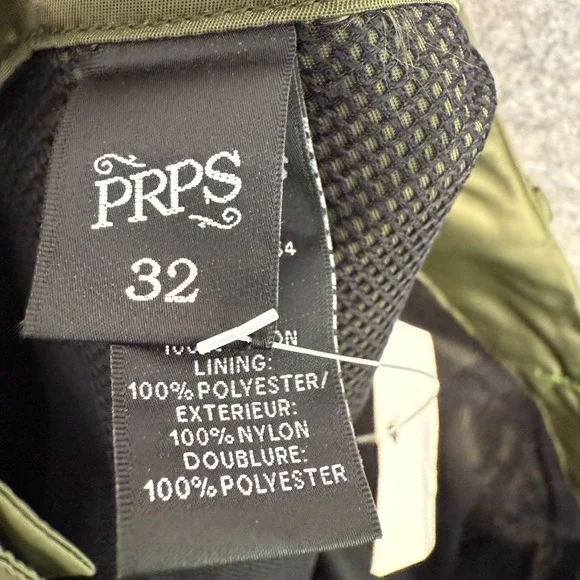 PRPS Jim Jones Nylon‎ Cargo Pants Mens 32 Mesh Lined Army Green Rare NEW - Picture 14 of 16